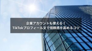 企業アカウント向けのTikTokプロフィール文の書き方を説明する図解