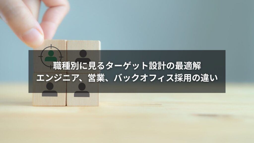 職種別に見るターゲット設計の最適解──エンジニア、営業、バックオフィス採用の違い