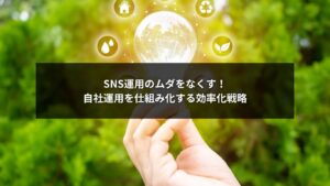 SNS自社運用を仕組み化して効率化を実現する戦略を説明するイメージ画像