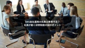 SNS自社運用を支える研修制度の設計ポイントを紹介するビジネス教育のイメージ画像